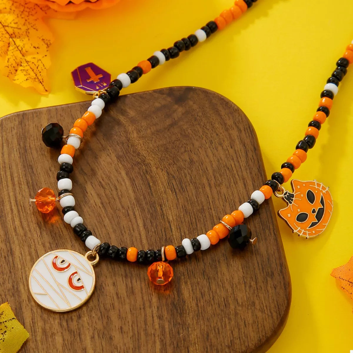 Halloween Charm Beaded Necklace