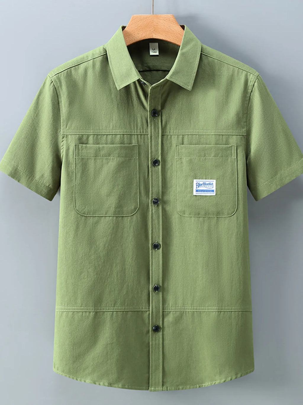 Men's Plus Size Button Up Short-Sleeve Shirt