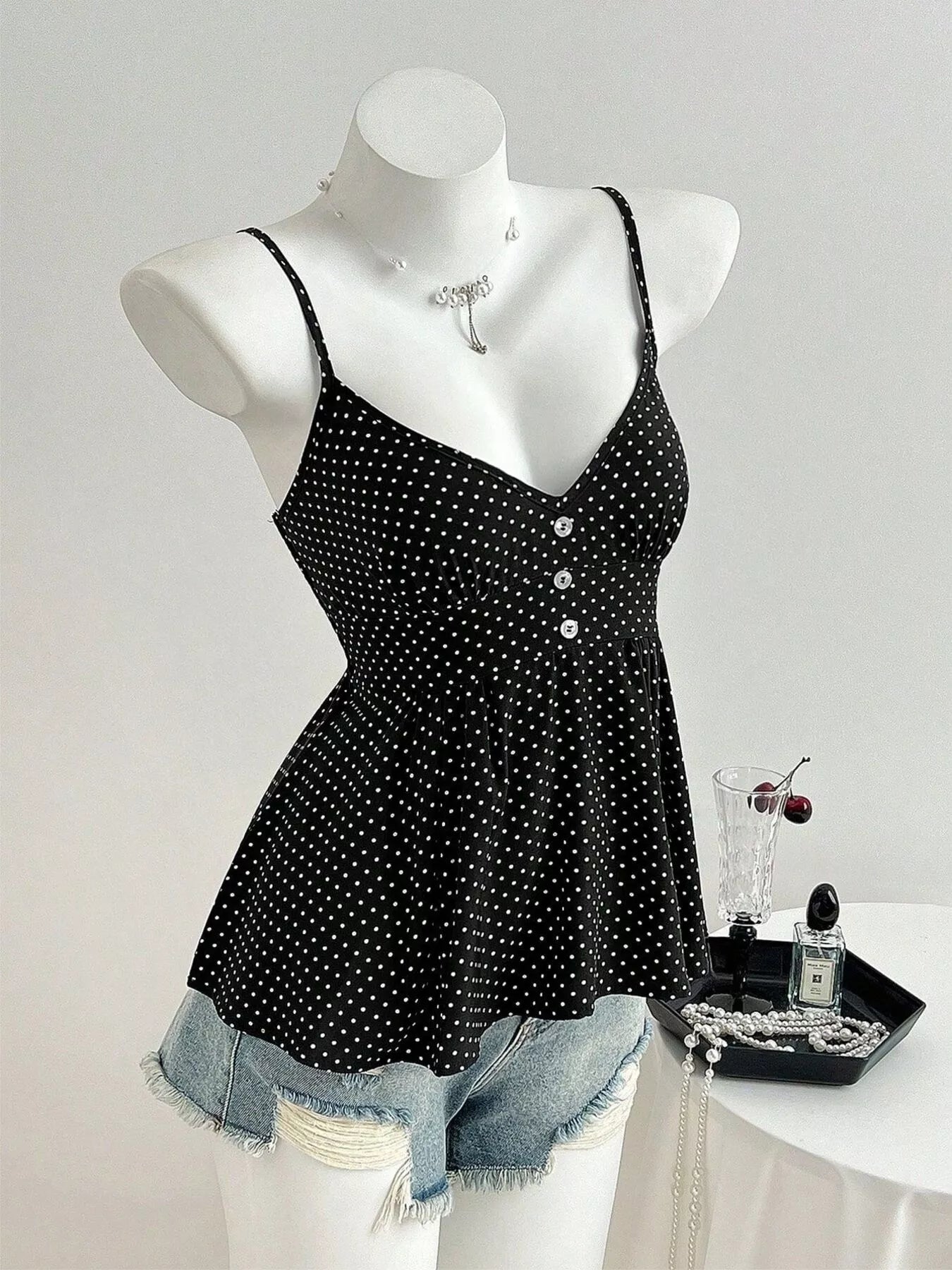 Polka Dot V-Neck Cami