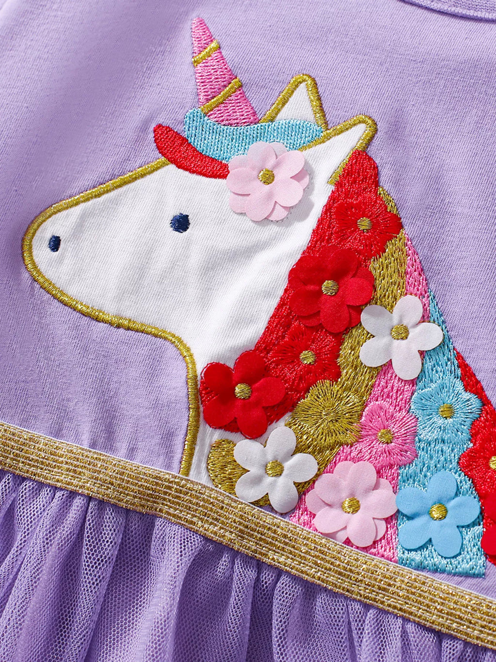 Children's Unicorn Short Sleeve Tulle Dress