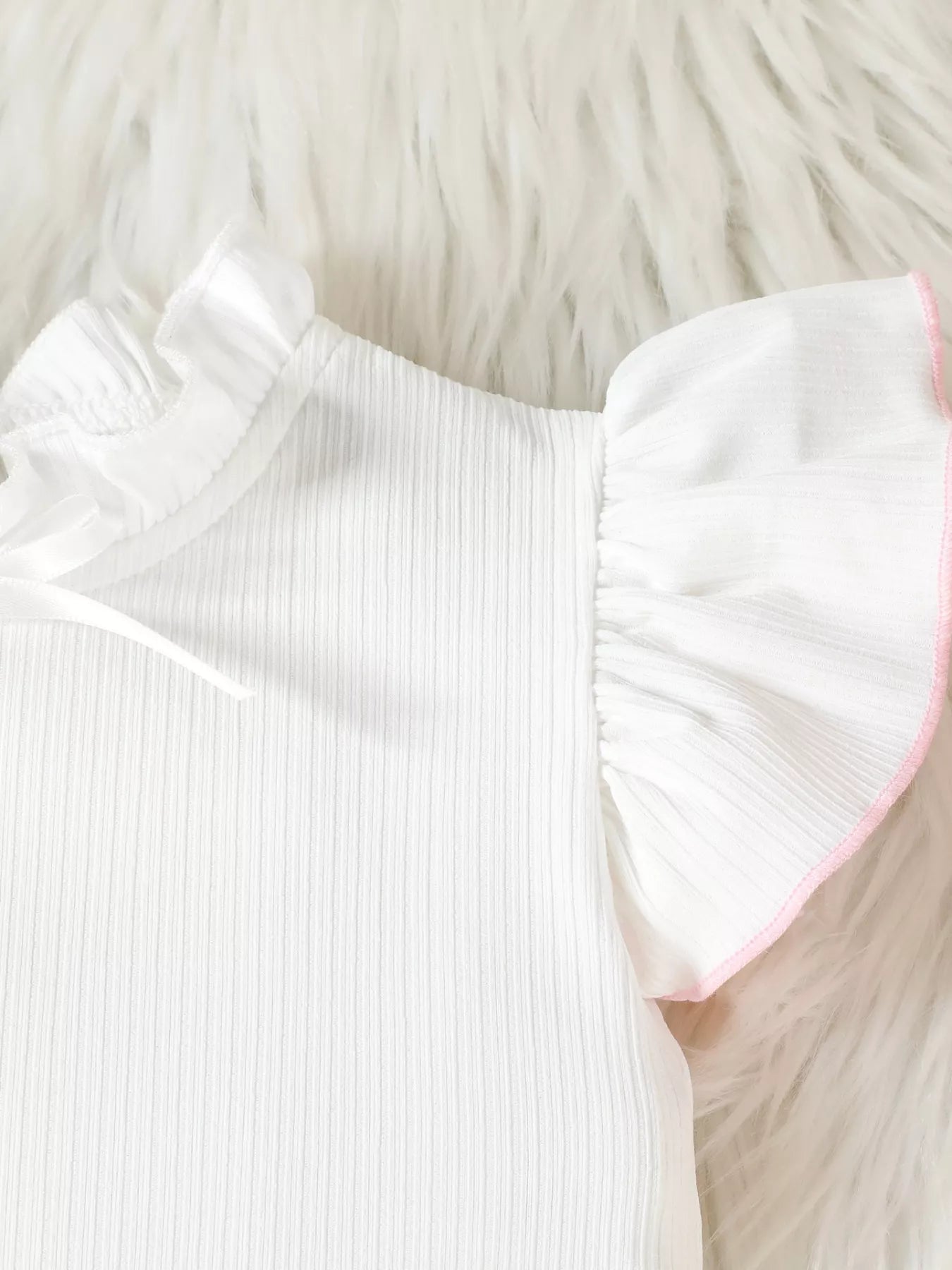 Children's Ruffle Trim Top and Flare Leg Pants Set