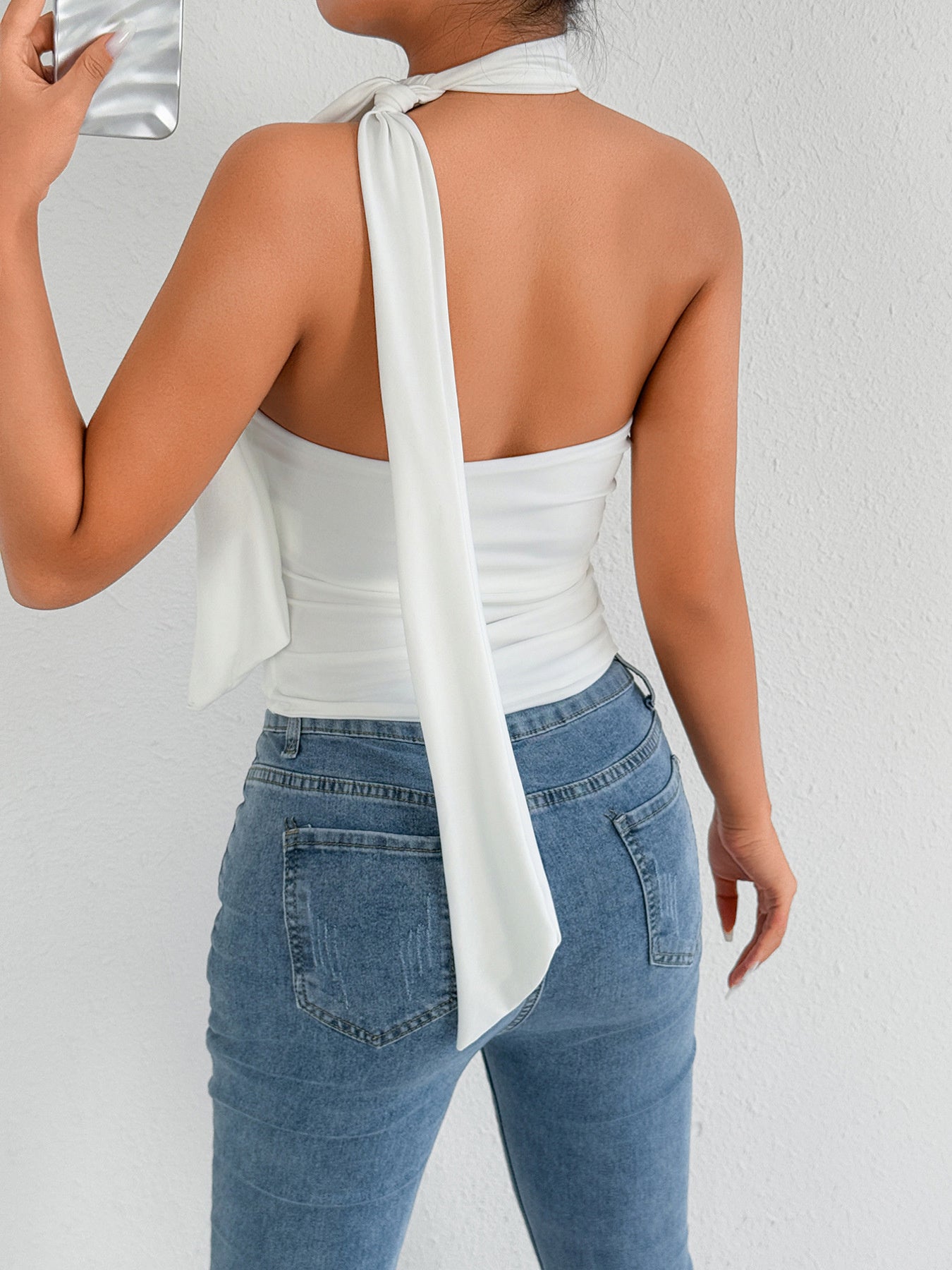 Halter Neck Ruched Top