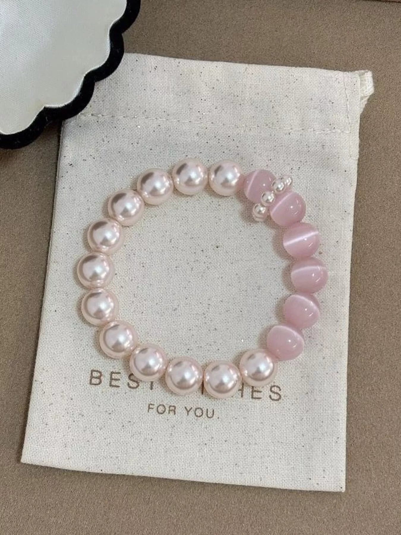 Pearl & Cat's Eye Stone Bracelet