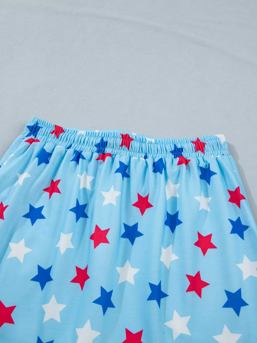 Patriotic Star Printed Beaded Drawstring Mini Skort