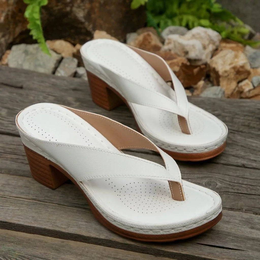 Toe Post Block Heels Sandals