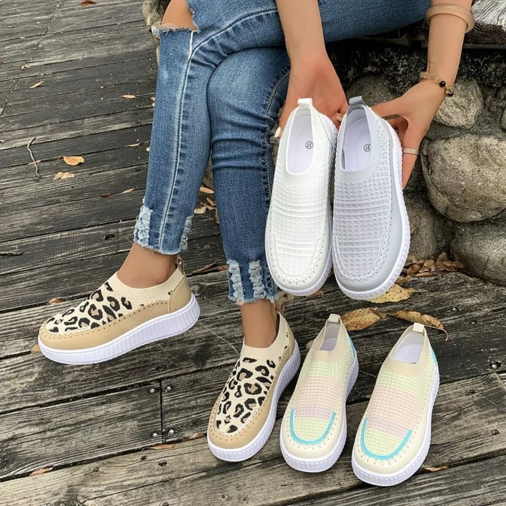 Round Toe Platform Slip-Ons