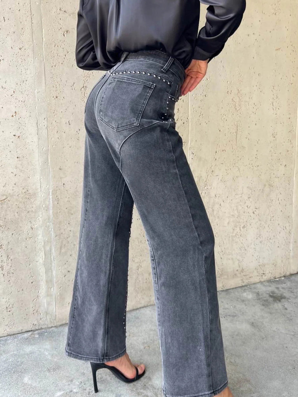 Studded Wide Leg Jeans