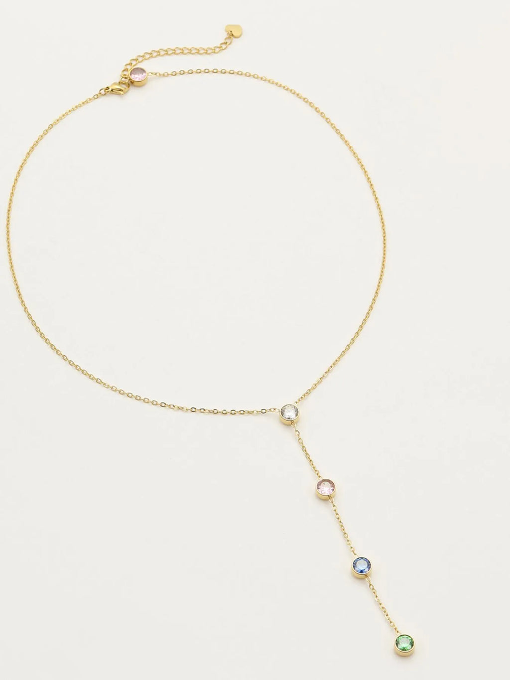 18K Gold-Plated Stainless Steel Zircon Y-Drop Necklace