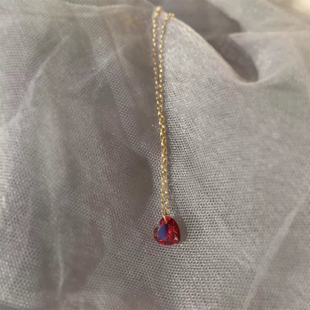 925 Sterling Silver Zircon Heart Necklace