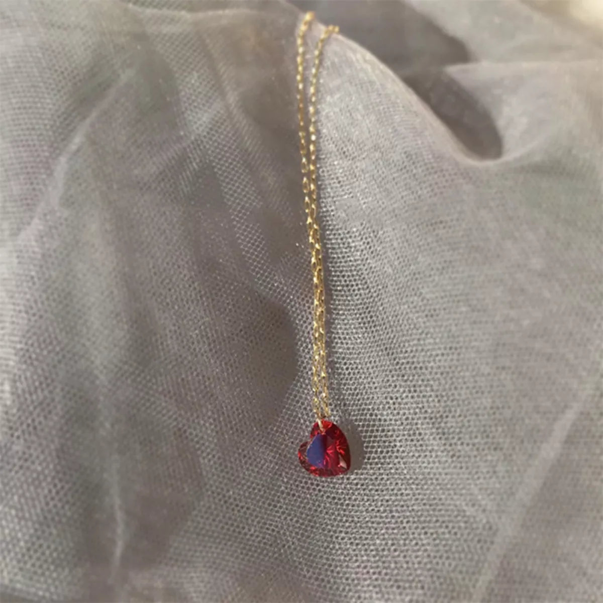 925 Sterling Silver Zircon Heart Necklace