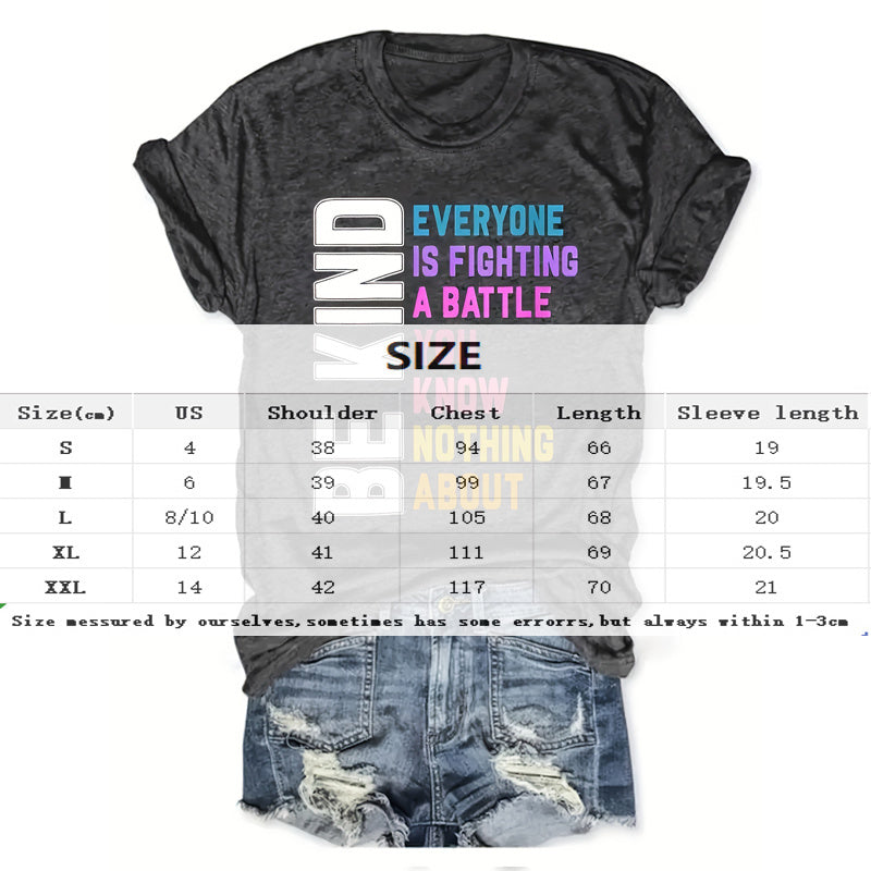 Women's Round Neck Short Sleeve T-Shirt With Slogan Print, Casual Summer Top