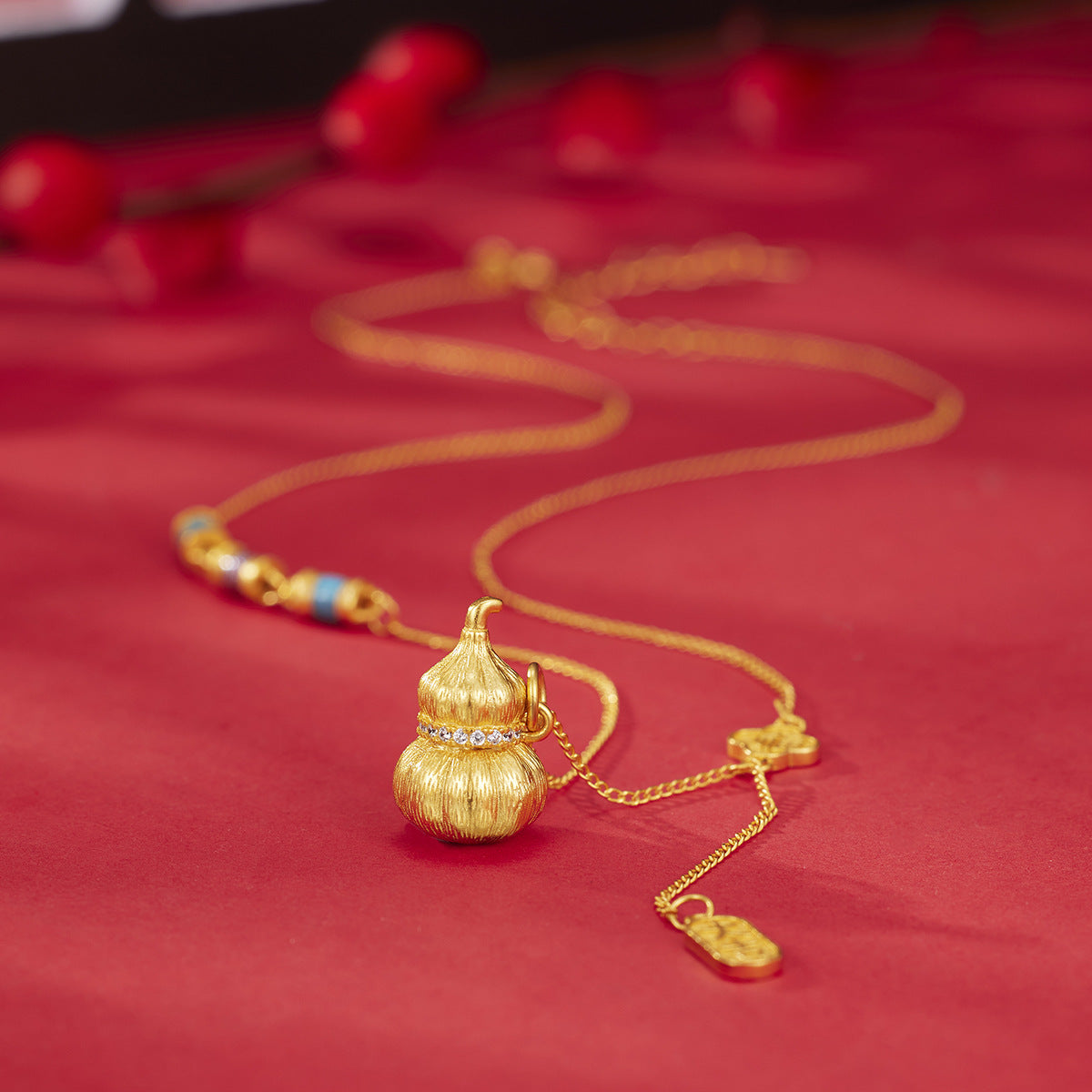 18K Gold-Plated Gourd Pendant Necklace