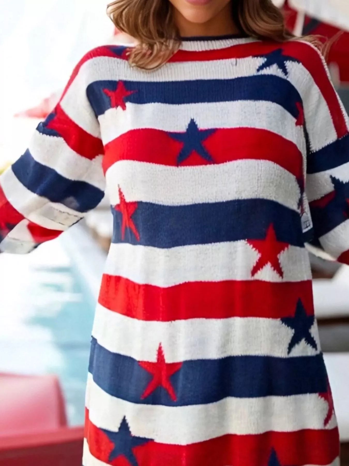 Stars and Stripes Long Sleeve Sweater