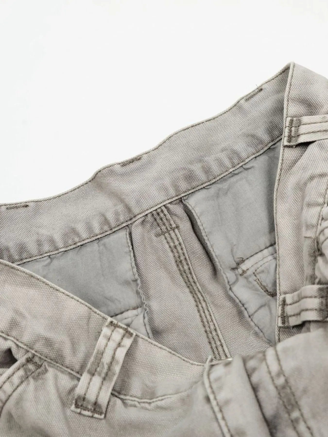 Men's Washed Wide Leg Cargo Jeans with Multiple Pockets