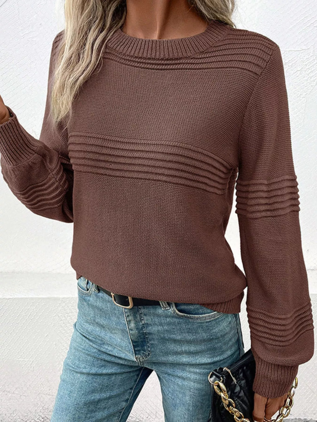 Round Neck Long Sleeve Sweater
