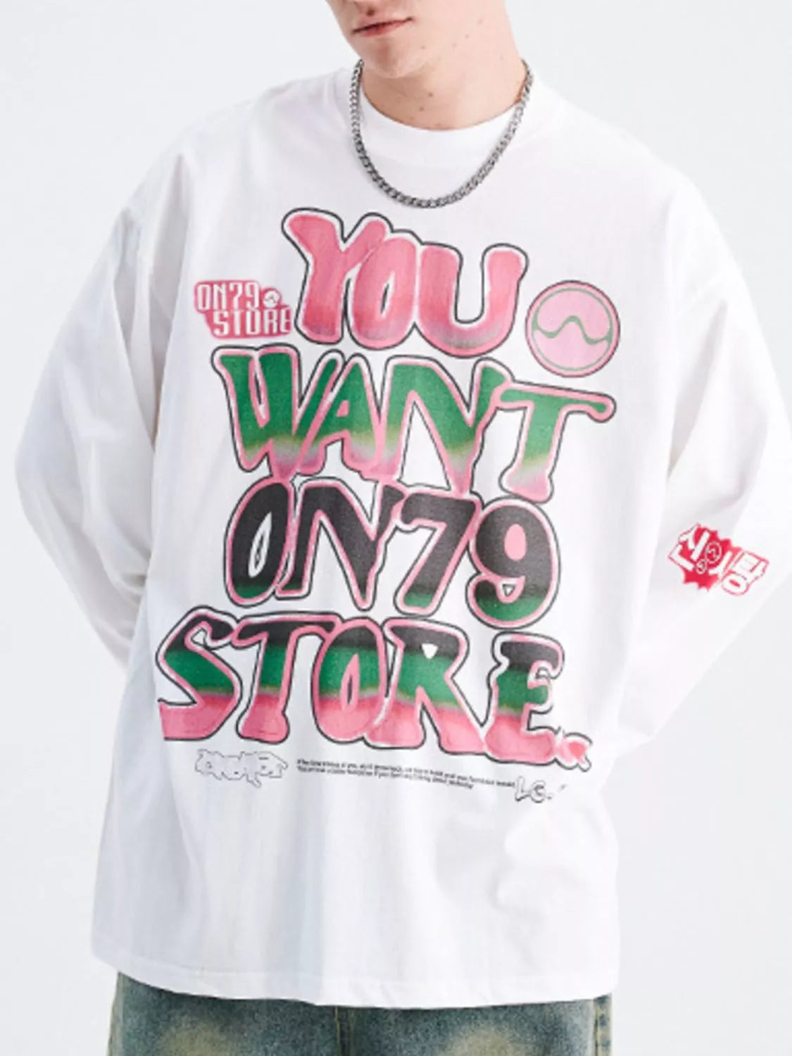 Men's Graphic Round Neck Long Sleeve T-Shirt