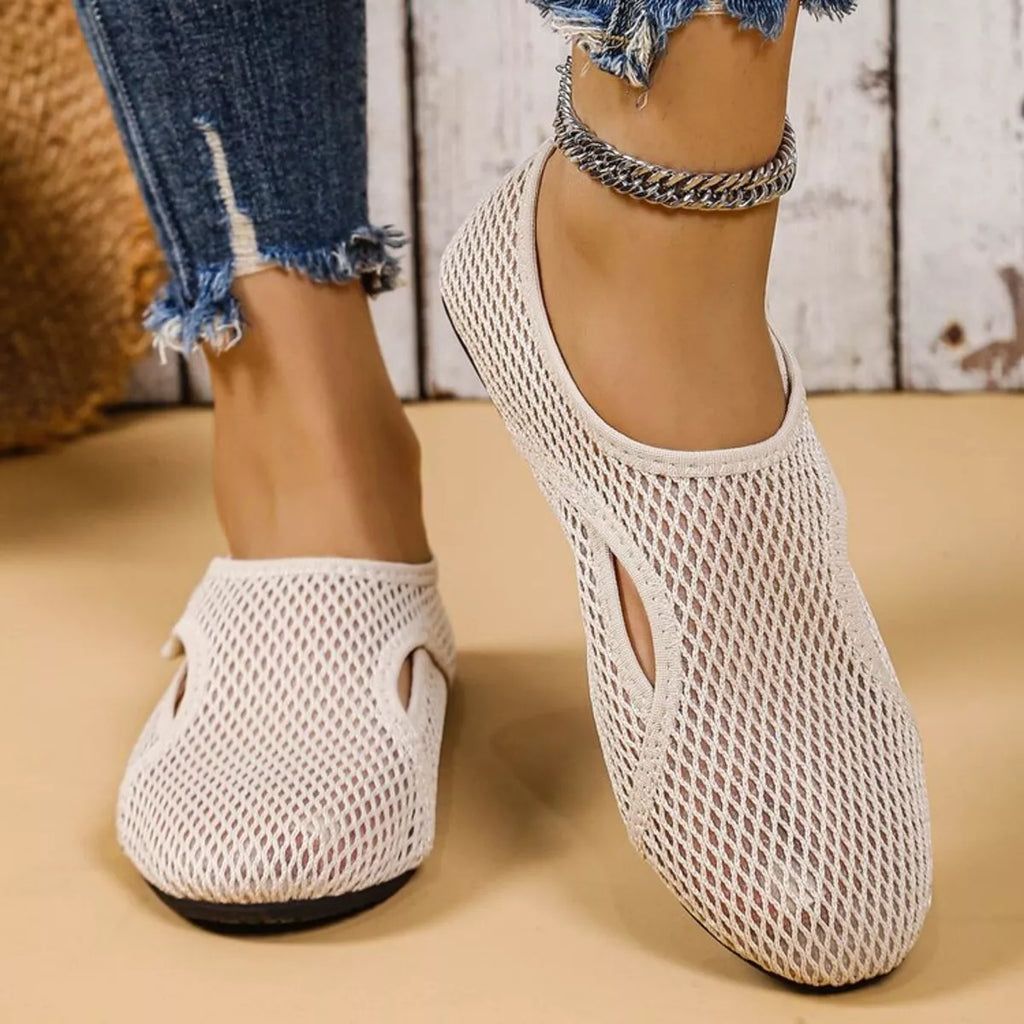 Mesh Round Toe Slip-Ons