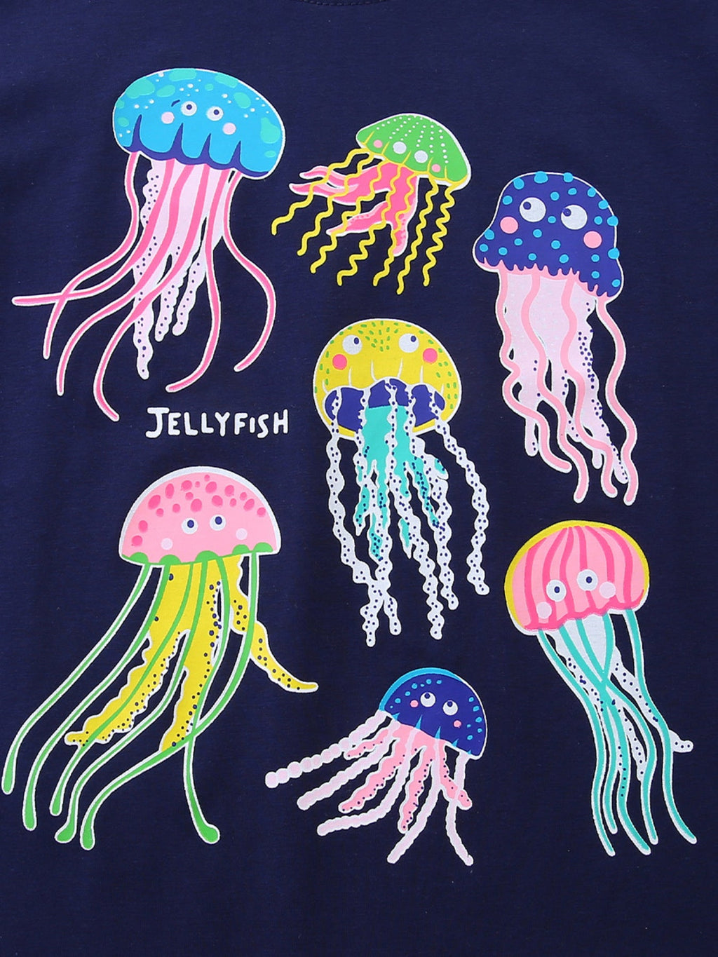 Children's Colorful Jellyfish Graphic Short Sleeve T-Shirt