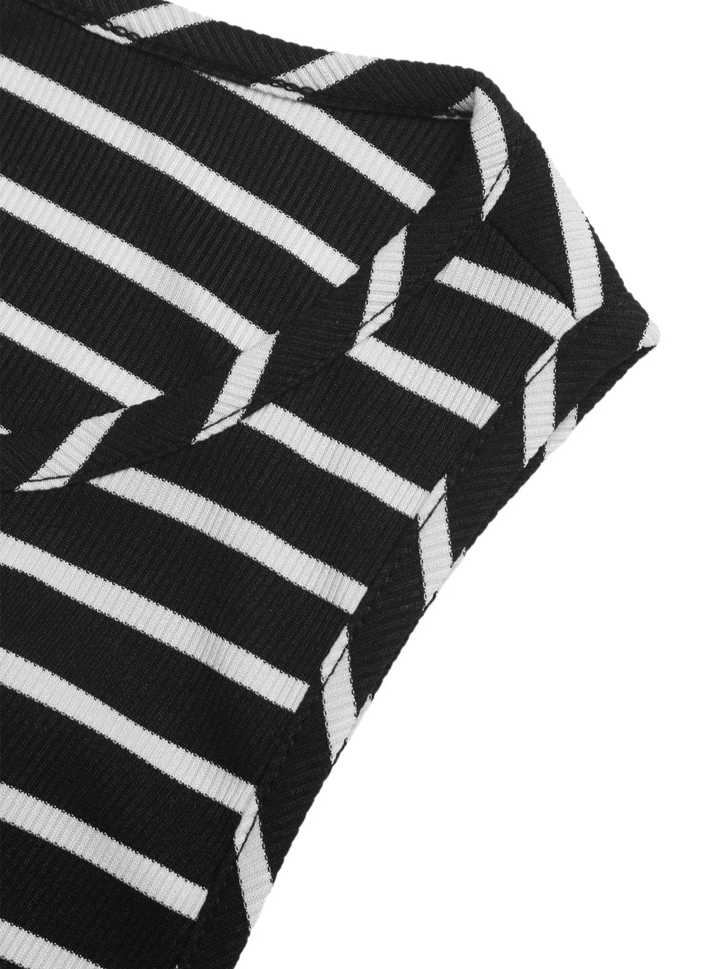 Sleeveless Striped Midi Dress with Side Slit