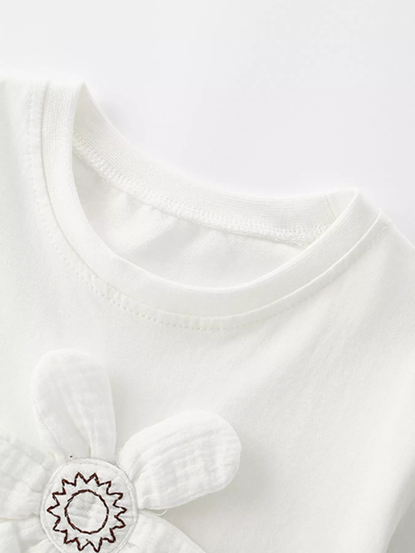 Children's 3D Flower Applique T-Shirt