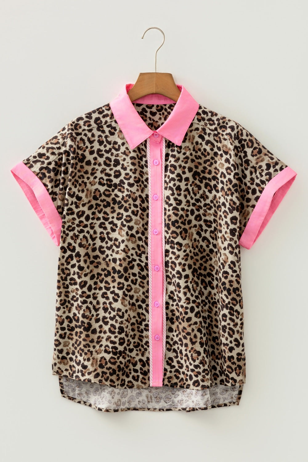 Leopard Print Short Sleeve Shirt