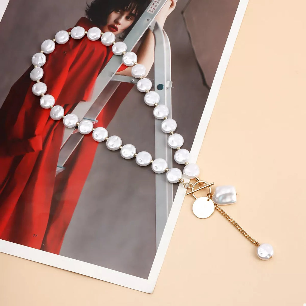 18K Gold-Plated Pearl Drop Necklace