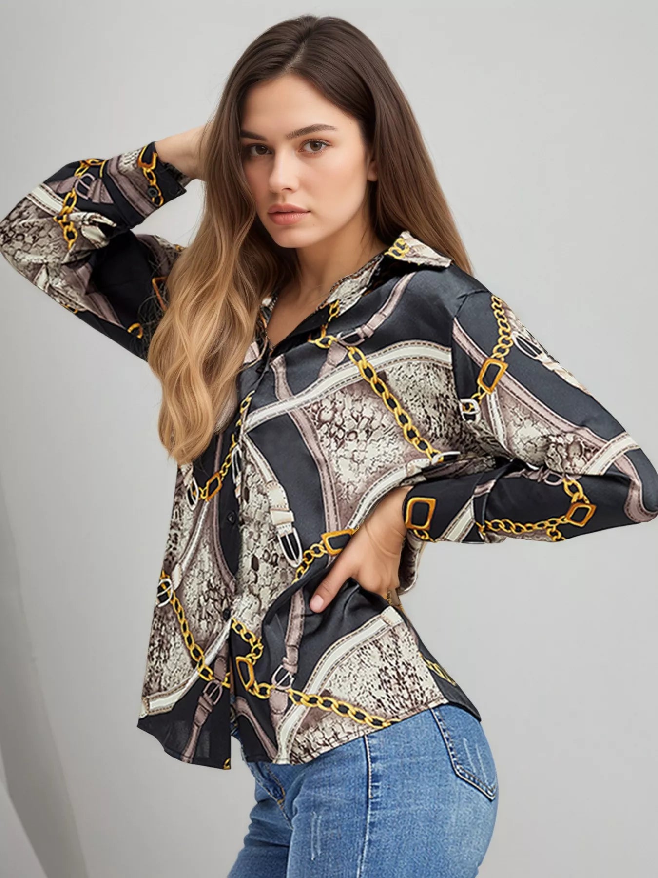 Printed Long Sleeve Shirt