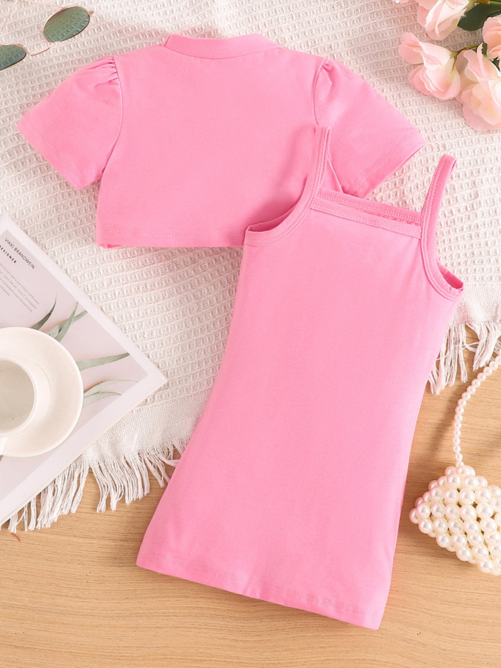 Children's Crop Top & Ruched Dress Set