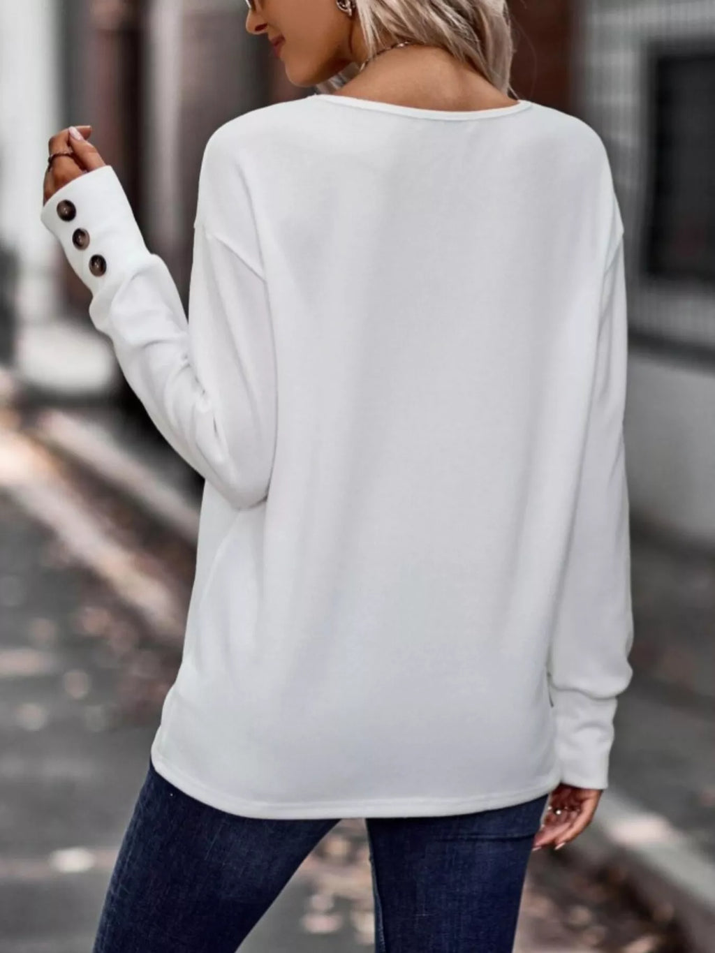V-Neck Long Sleeve T-Shirt