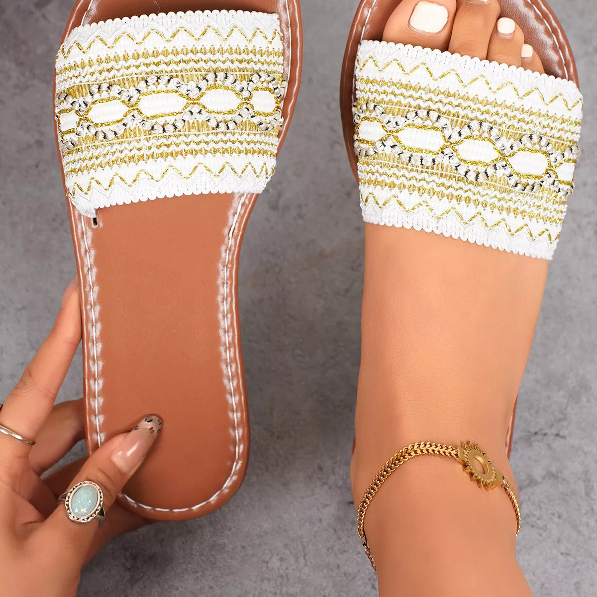 Open Toe Flat Sandals
