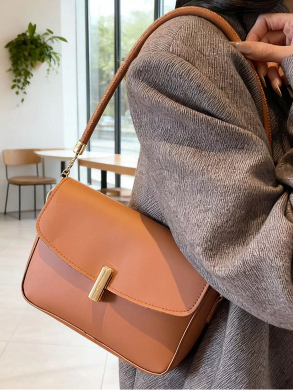 Leather Flap Shoulder Bag