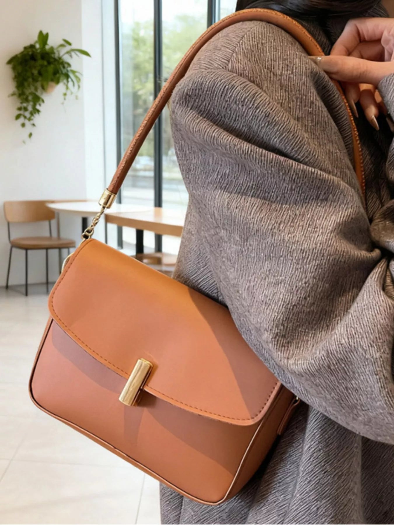 Leather Flap Shoulder Bag