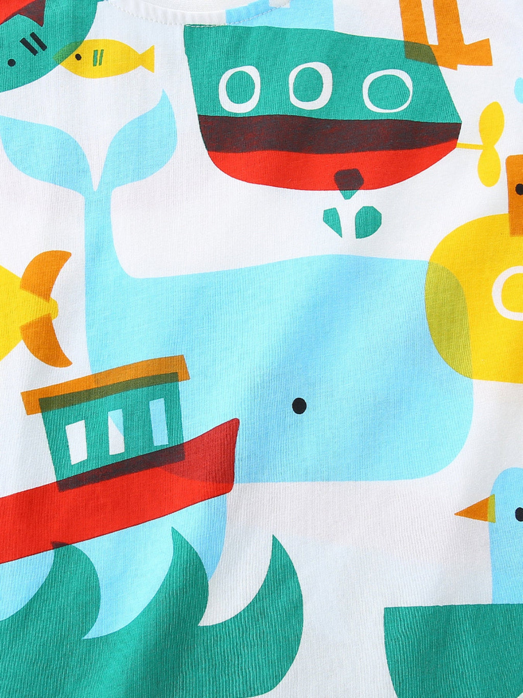 Children's Fish Print Round Neck Tee