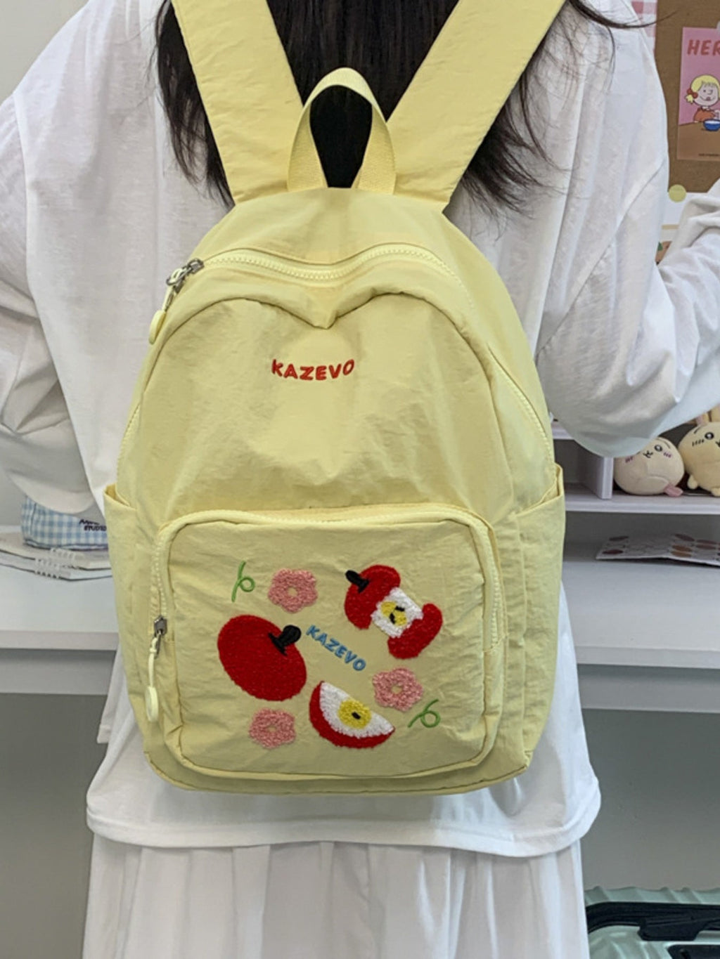 Embroidered Lightweight Backpack Bag