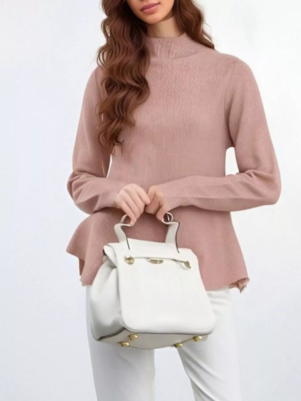 Mock Neck Long Sleeve Sweater