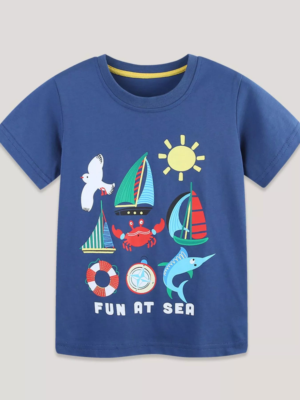 Children's Nautical Graphic Round Neck T-Shirt