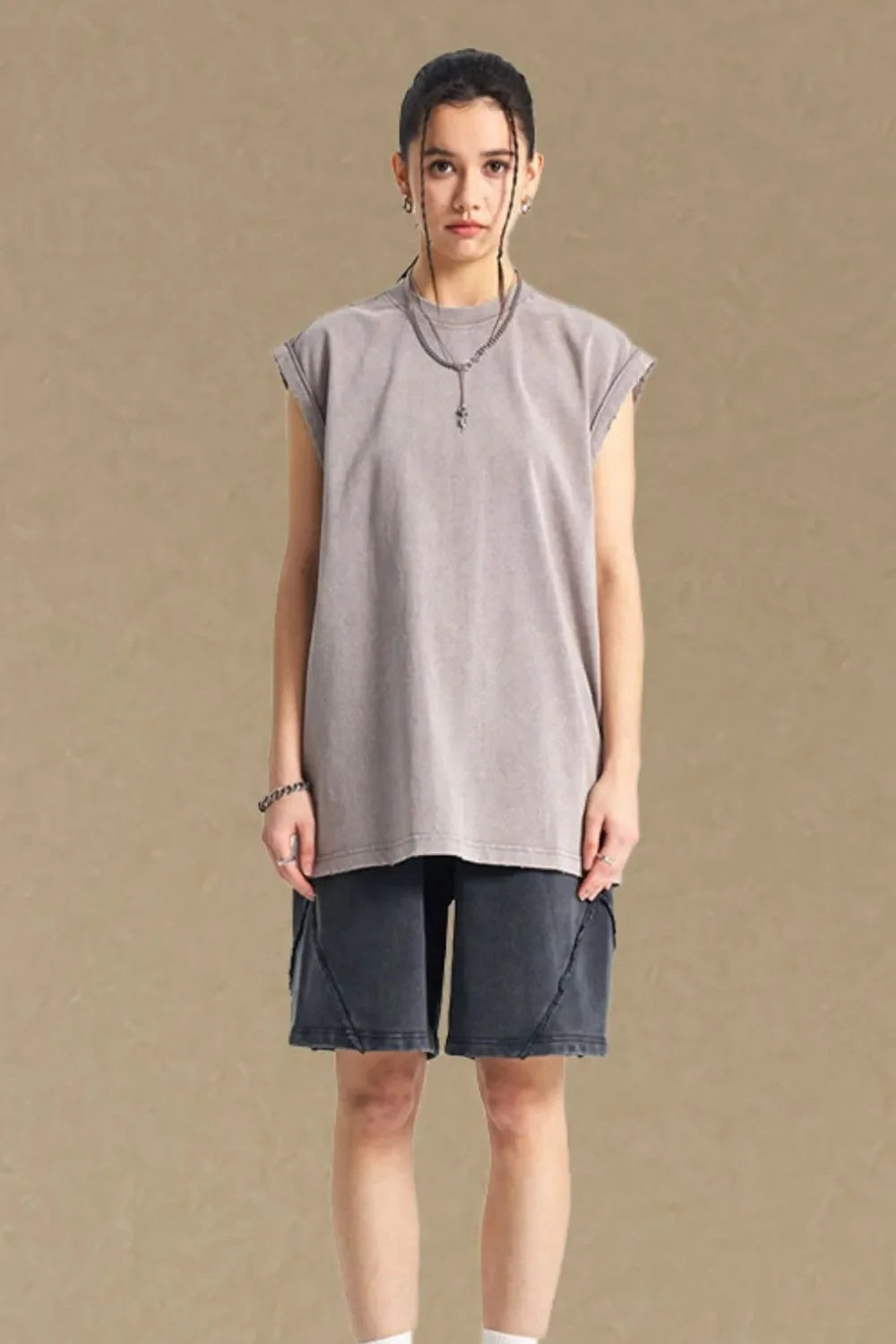 Men's Solid Color Round Neck Tank