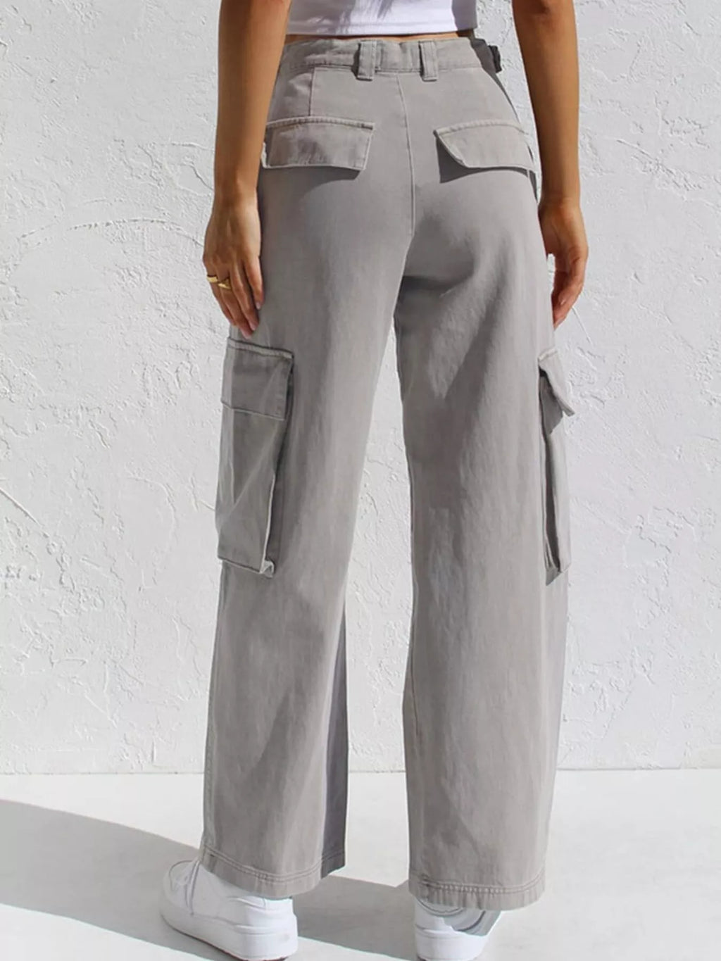 High-Waisted Wide Leg Cargo Jeans