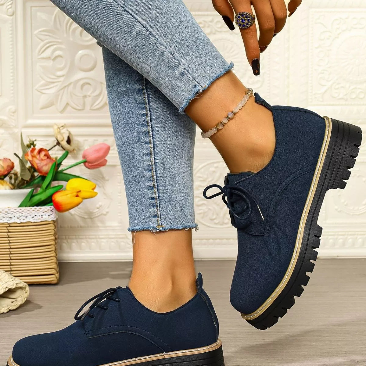Lace-Up Platform Loafers