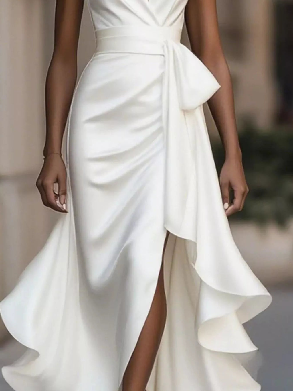 Ruffled Halter Neck Maxi Dress