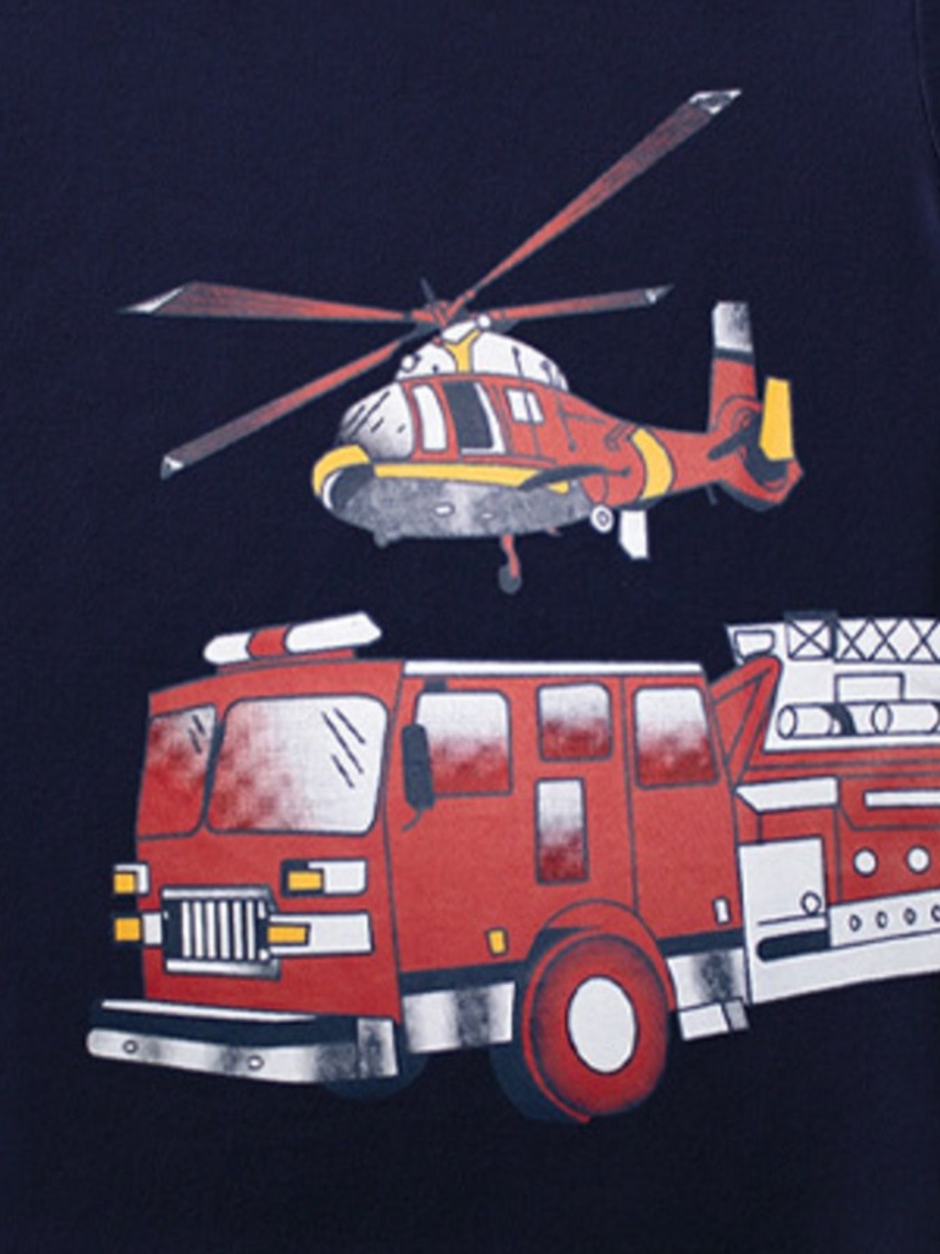 Children's Truck & Helicopter Graphic Casual T-Shirt