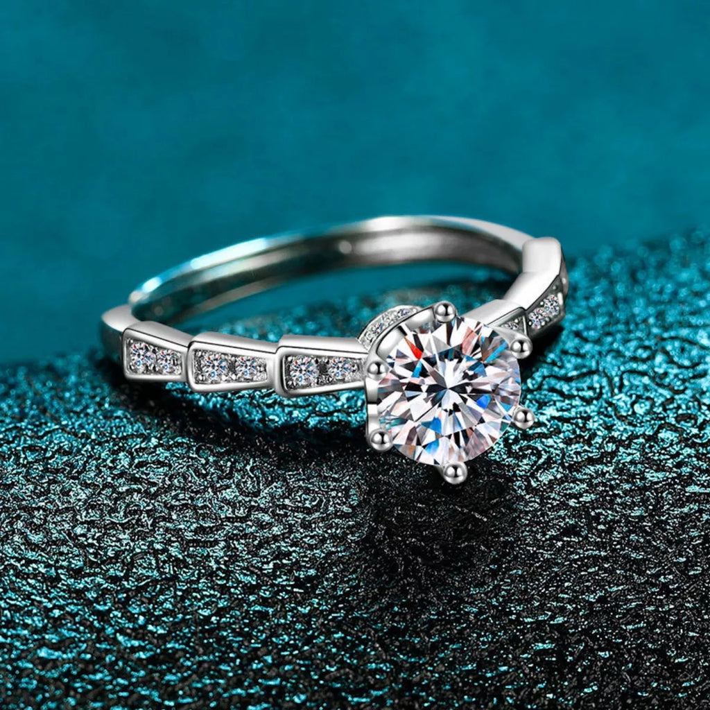 1 Carat Moissanite 925 Sterling Silver Ring