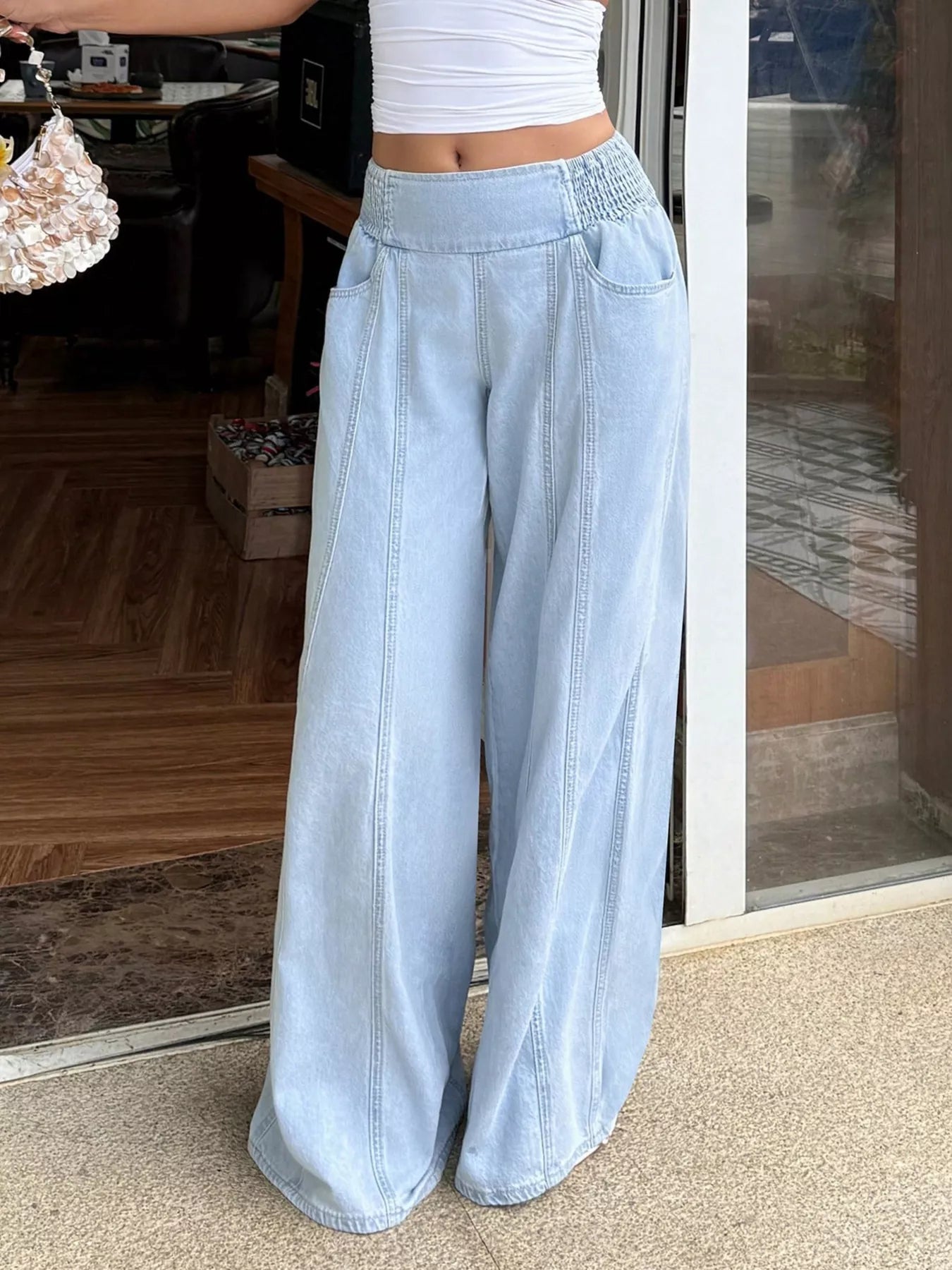 Washed Wide Leg Jeans