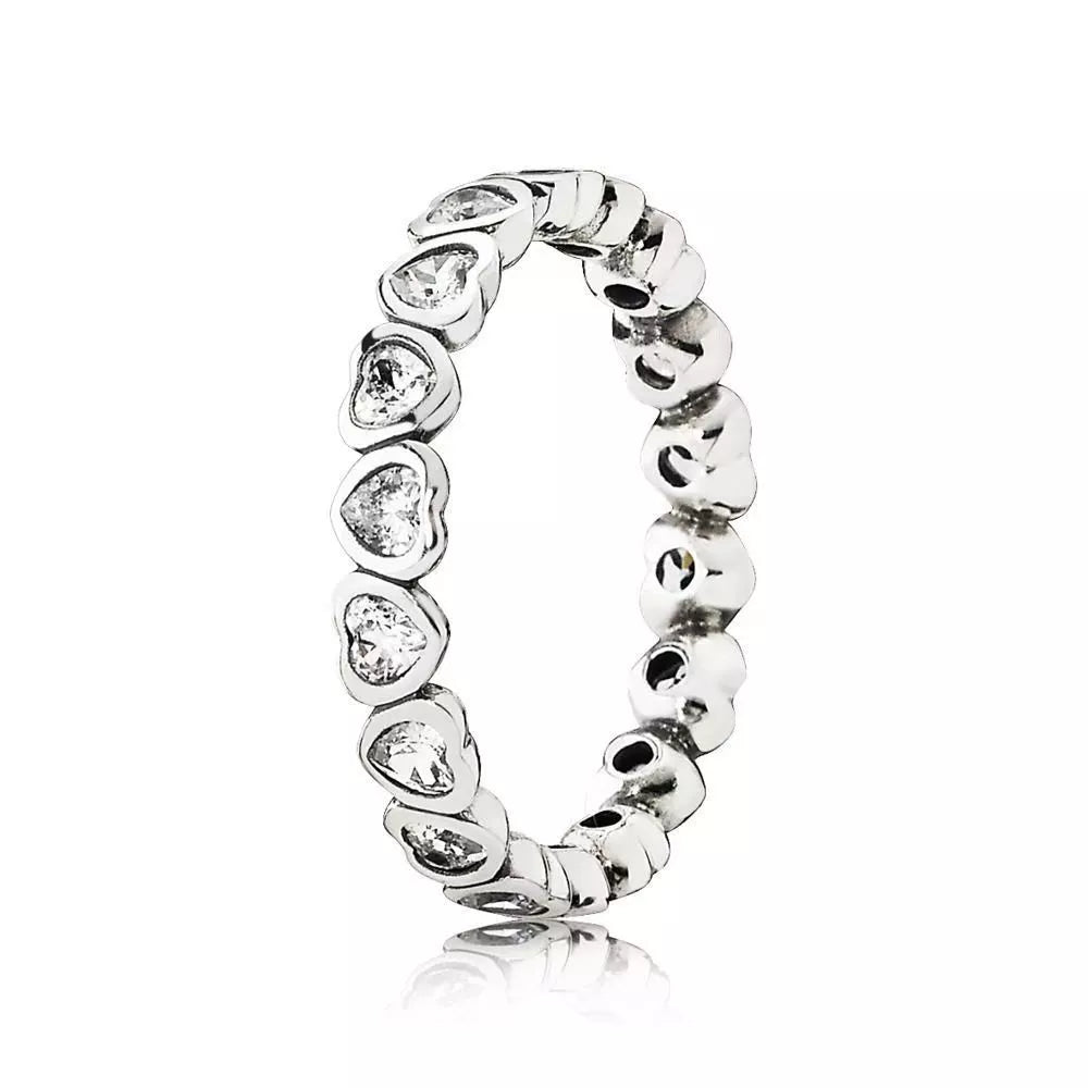925 Sterling Silver Zircon Heart Ring