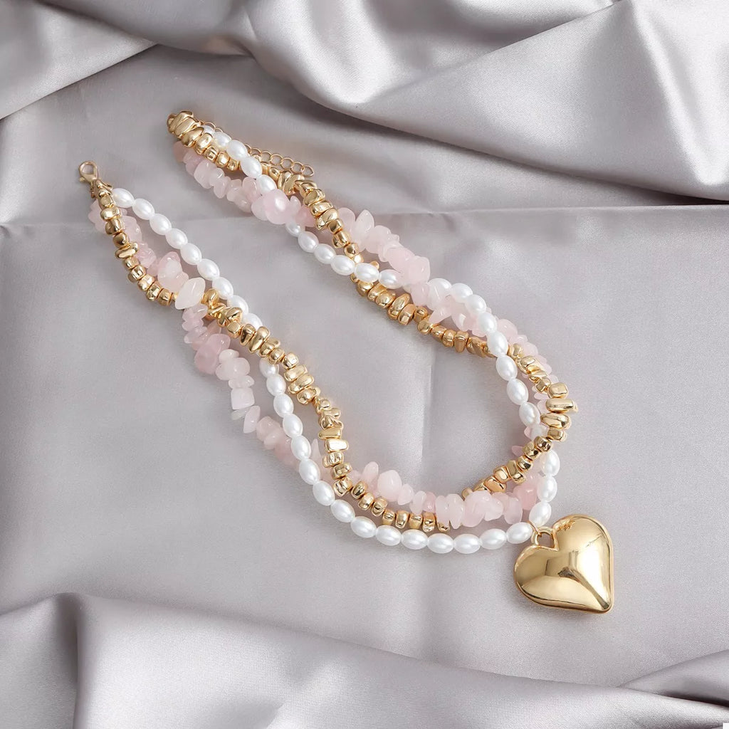 Three-Layered Heart Pendant Necklace