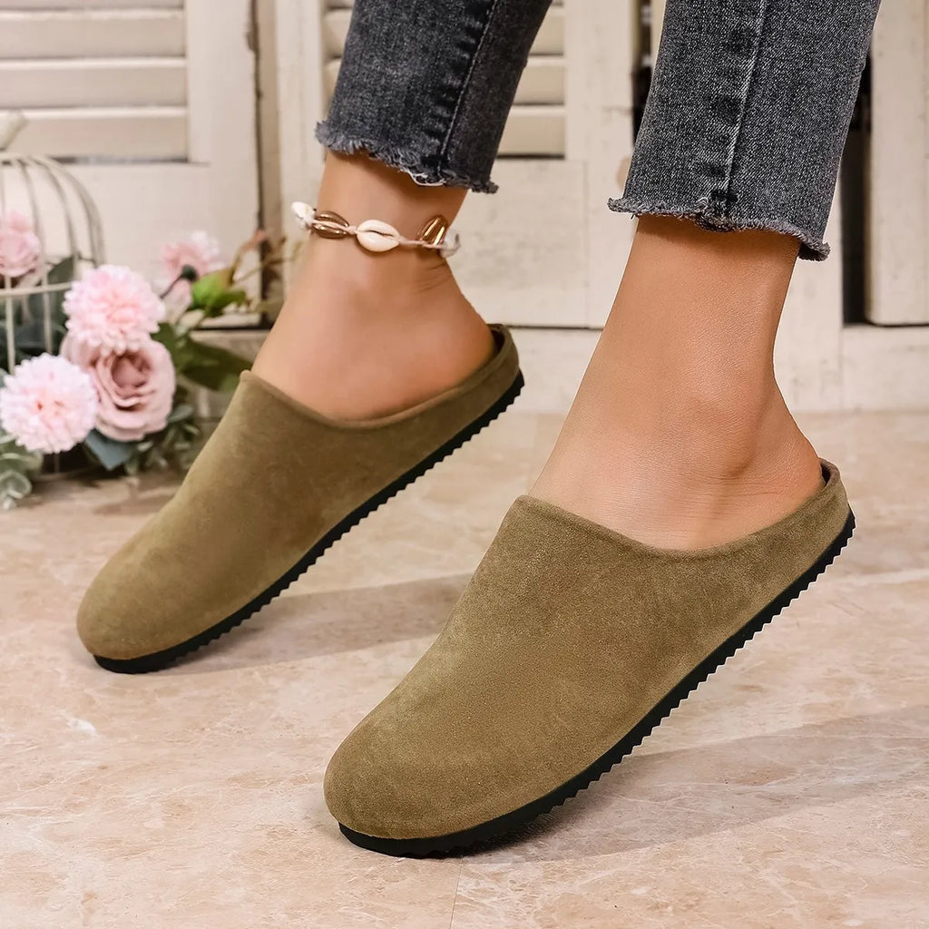 Round Toe Suede Slip-Ons