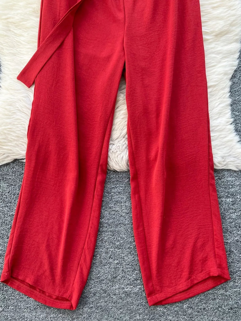 Button Front Wide Leg Jumpsuit