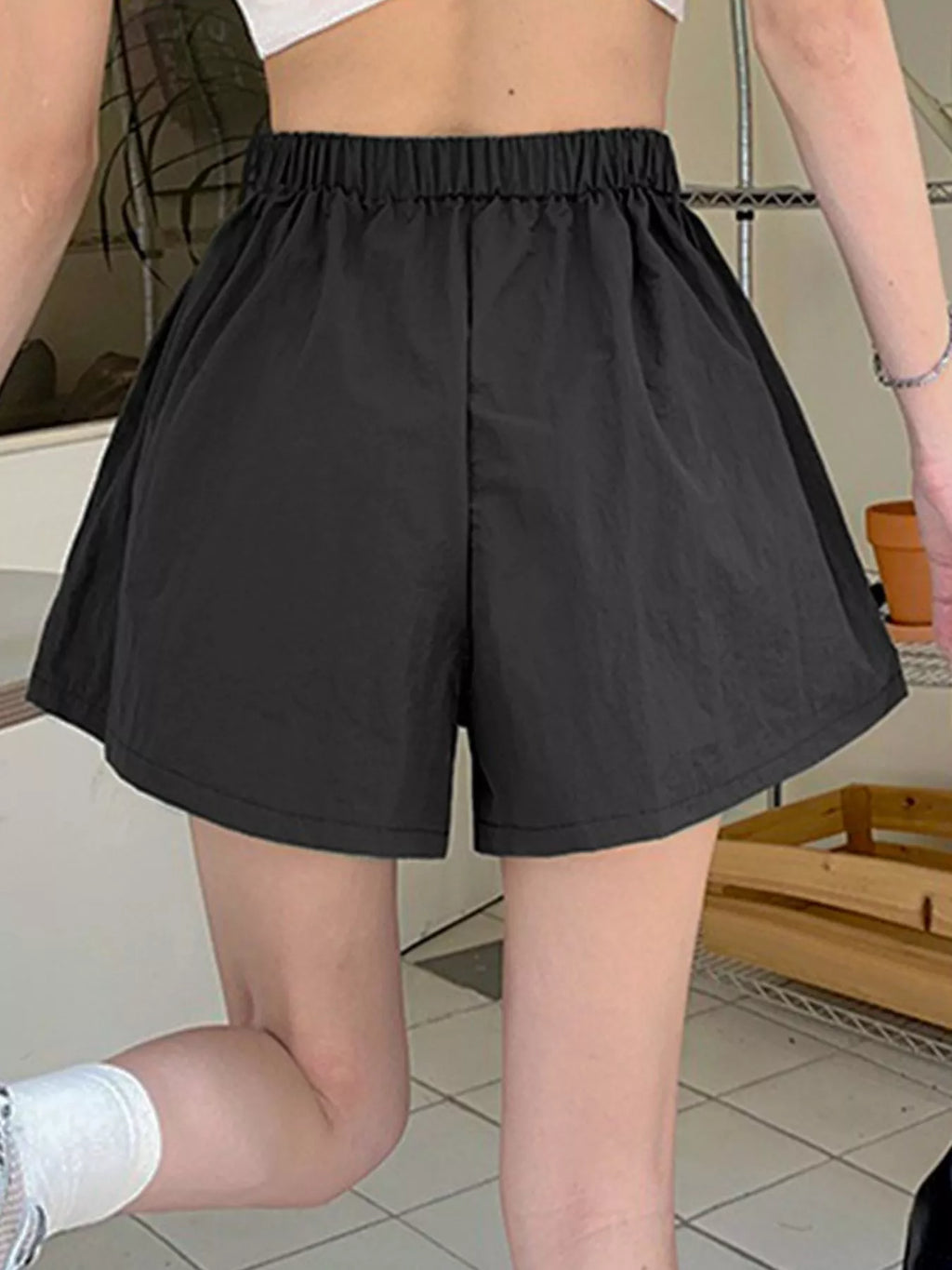 High Waist Cargo Shorts with Pockets