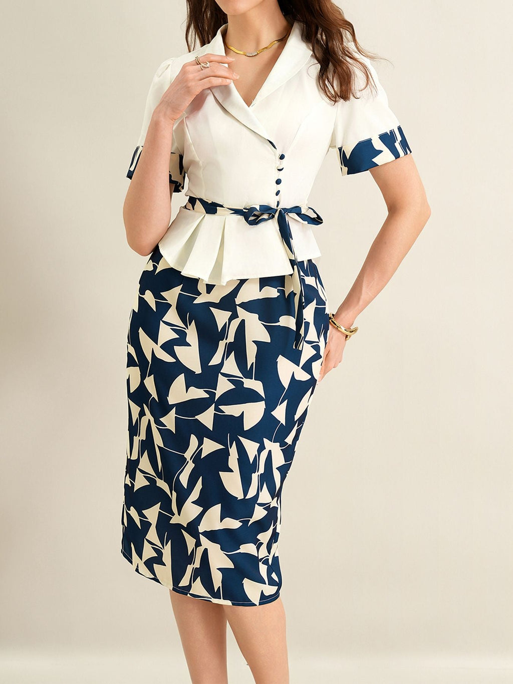 Short Sleeve Top and Skirt Set