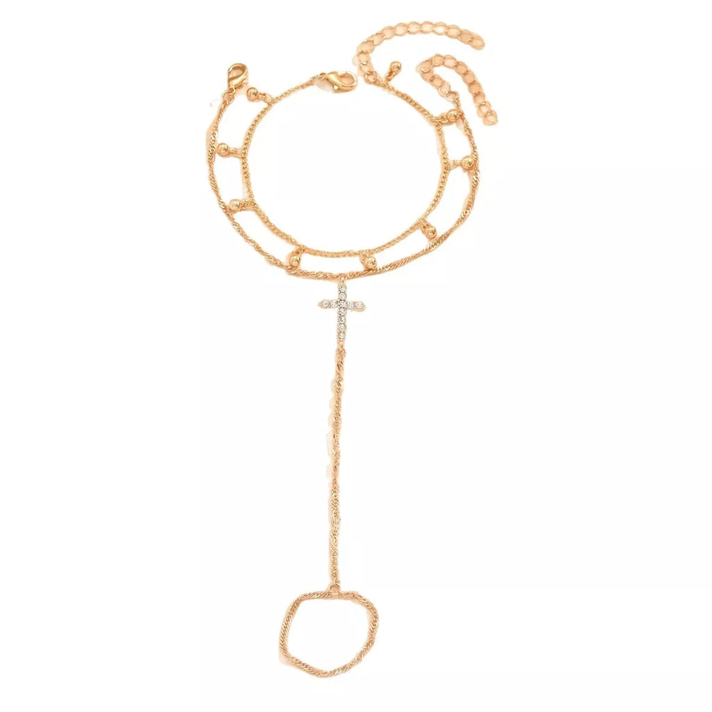 18K Gold-Plated Chain Cross Bracelet